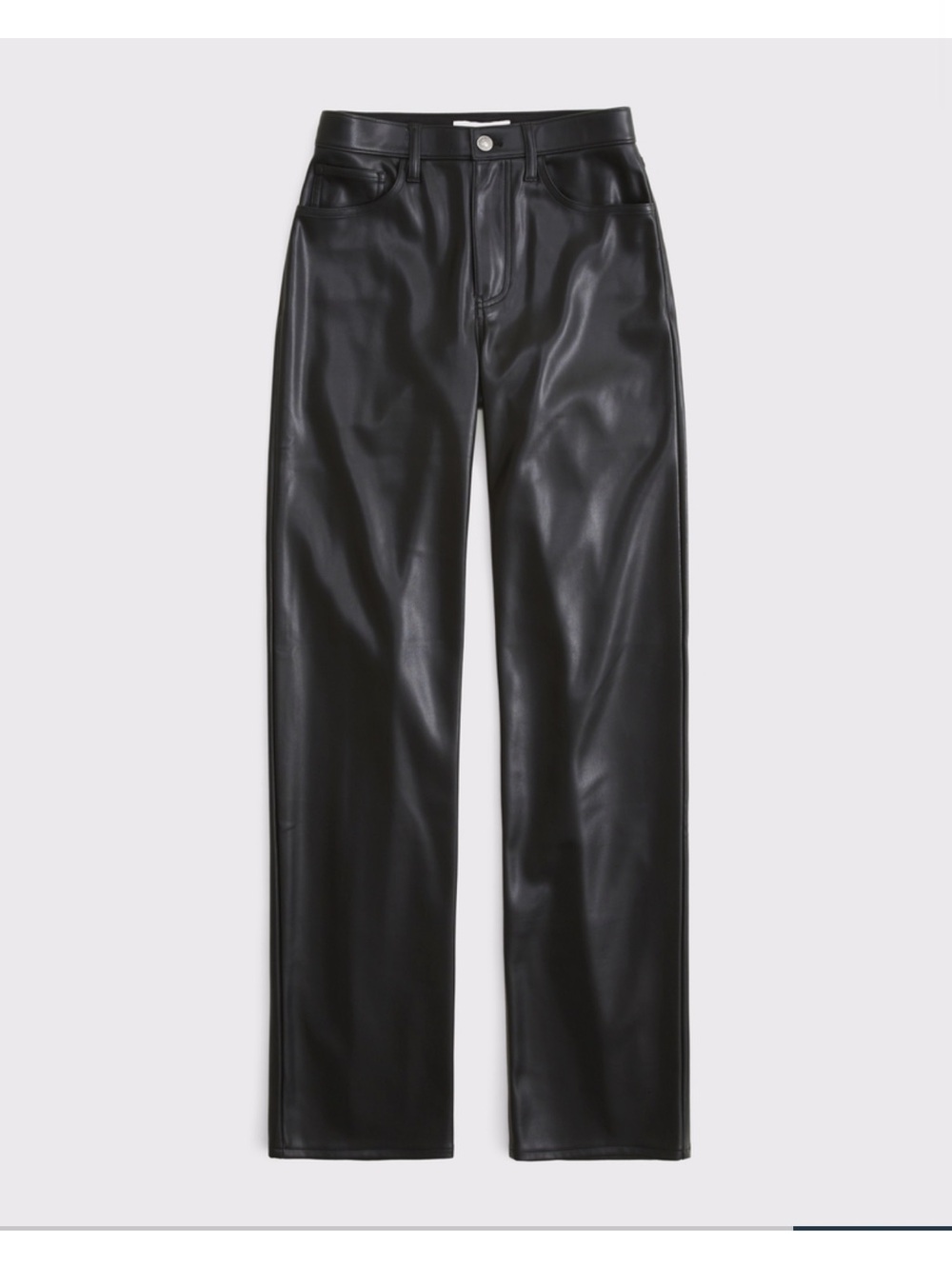 Women’s Black Faux Leather Straight-Leg Jeans